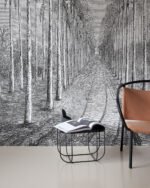 Carta Da Parati Palmeraie - Inkiostro Bianco