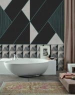 Carta Da Parati Cement Diamonds - Inkiostro Bianco