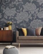 Carta Da Parati Chrysan - Inkiostro Bianco