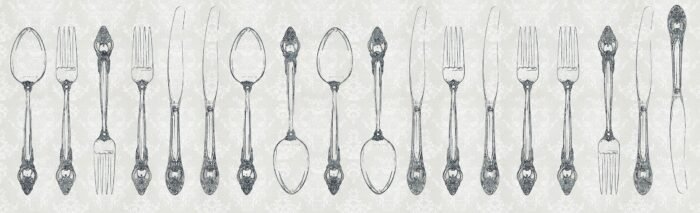 Carta Da Parati Silverware - Inkiostro Bianco - immagine 4