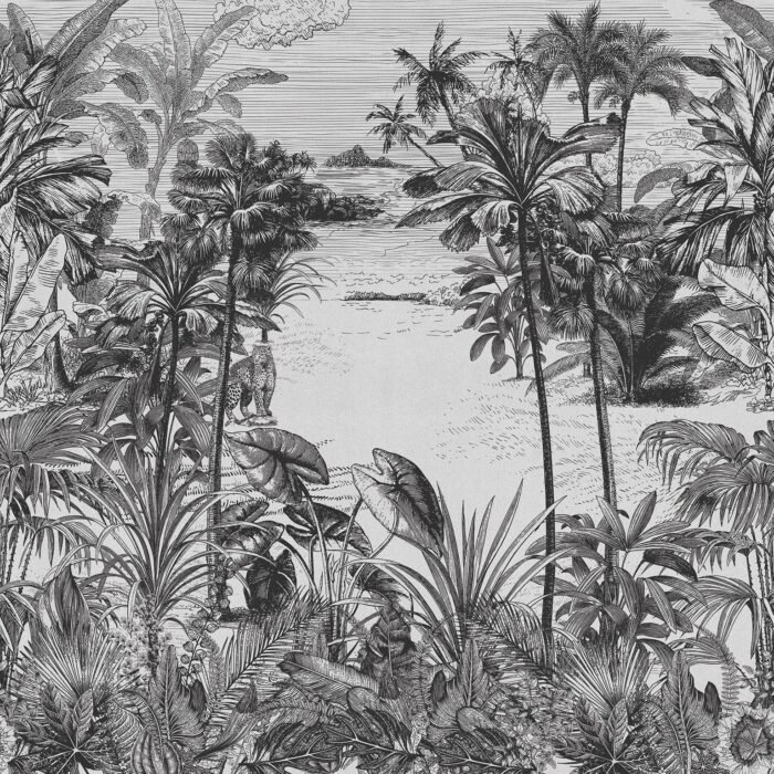 Carta Da Parati Jubatus - Inkiostro Bianco - immagine 2
