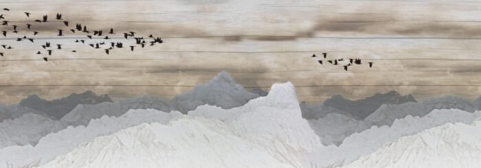 Carta Da Parati Peaks - Inkiostro Bianco - immagine 3