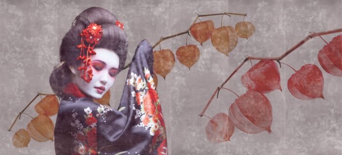 Carta Da Parati Maiko - Inkiostro Bianco - immagine 2