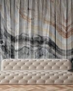 Marble Curtain Wallpaper - Inkiostro Bianco