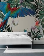 Carta Da Parati Parrots - Inkiostro Bianco