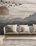 Carta Da Parati Peaks - Inkiostro Bianco