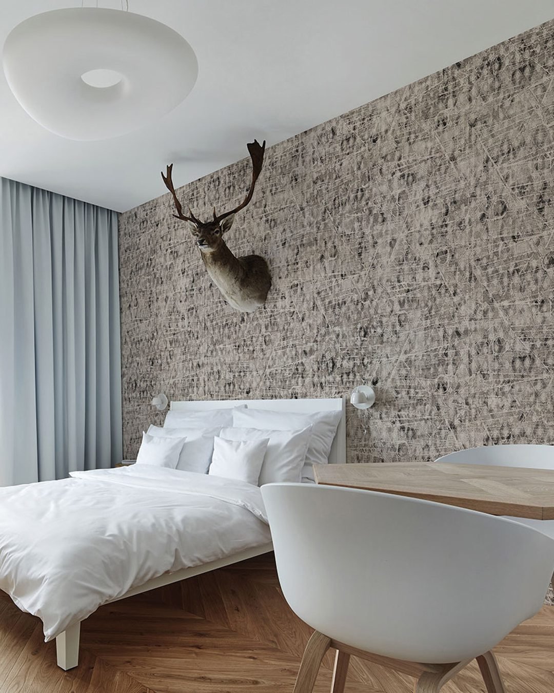 PLOTS_INKNJDJ1602_AMB Carta Da Parati Plots - Inkiostro Bianco - immagine 1