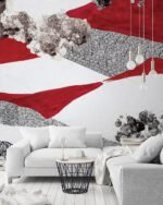 Carta Da Parati Scarlet Terrain - Inkiostro Bianco