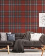 Carta Da Parati Tartan - Inkiostro Bianco