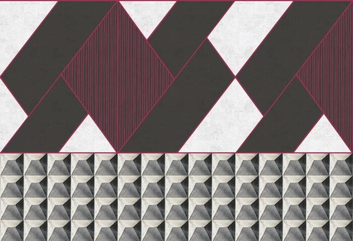 Carta Da Parati Cement Diamonds - Inkiostro Bianco - immagine 3