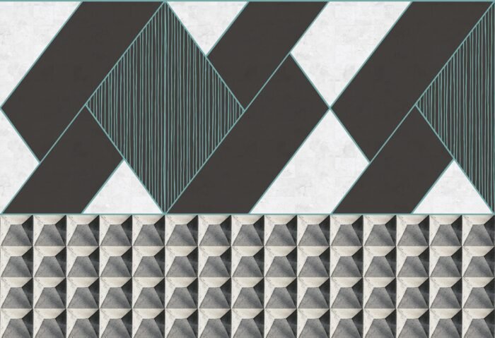 Carta Da Parati Cement Diamonds - Inkiostro Bianco - immagine 2