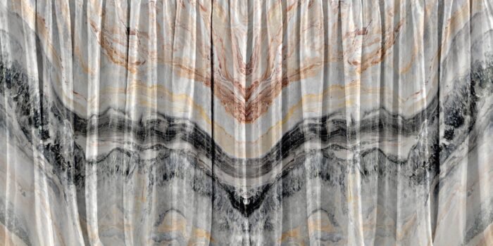 Carta Da Parati Marble Curtain - Inkiostro Bianco - immagine 4